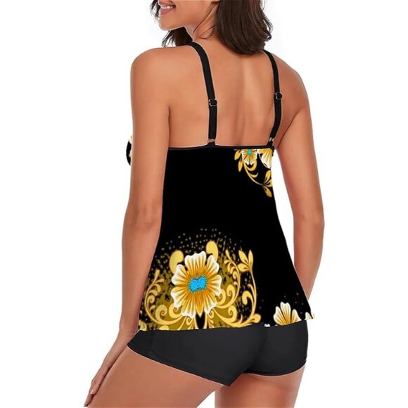 Urchics Two-Piece Size Medium Swimsuit Tank Top Boyshorts Flowy - Picture 3 of 6